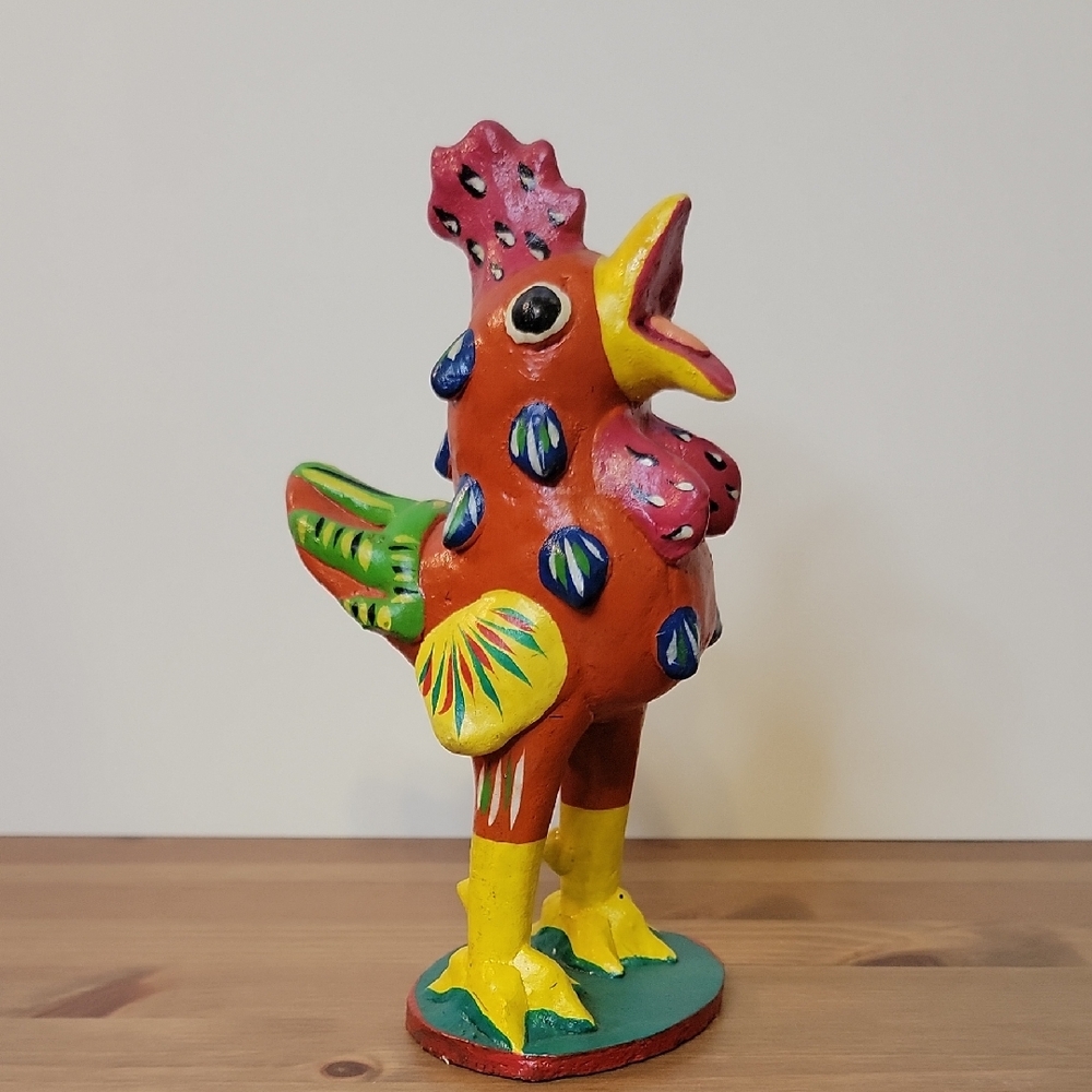 Mexican Folk Art Rooster Signed Ortega